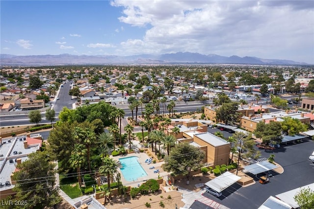 5166 S Jones Blvd Unit 205, Las Vegas, NV 89118 - bird's eye view of a mountain backdrop and a pool area
