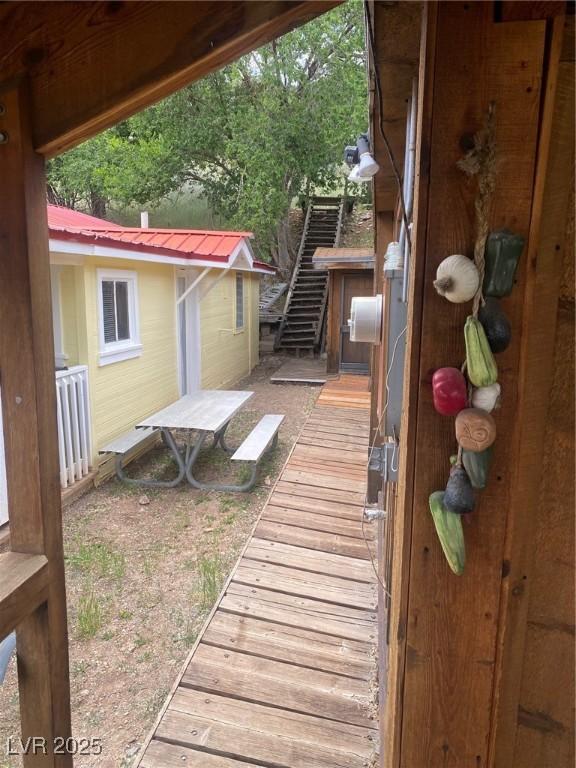 631 Mccannon St, Pioche, NV 89043 - wooden deck featuring stairway