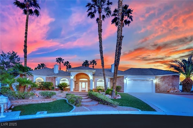 4418 Desert Bloom Ct, Las Vegas, NV 89129 - single story home featuring an attached garage, driveway, and a chimney