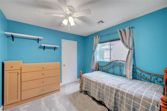 622 Quaint Acres Ave, Las Vegas, NV 89183 - bedroom with light colored carpet, baseboards, and ceiling fan