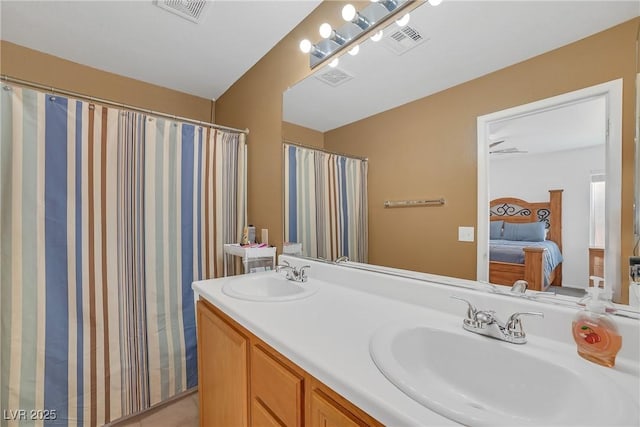 8320 Highland Ranch St, Las Vegas, NV 89131 - bathroom with connected bathroom, double vanity, and tile patterned flooring