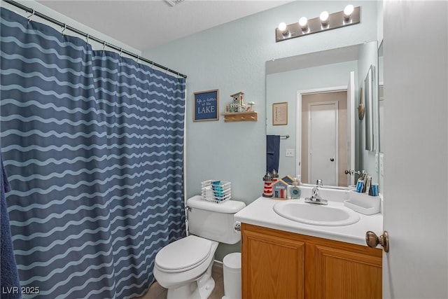 8320 Highland Ranch St, Las Vegas, NV 89131 - bathroom with toilet, vanity, and curtained shower