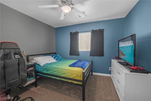 8320 Highland Ranch St, Las Vegas, NV 89131 - bedroom featuring dark carpet, a ceiling fan, and baseboards