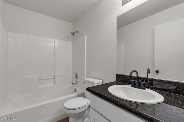 6117 Daisy Lee Ave, Las Vegas, NV 89108 - bathroom with toilet, vanity, and washtub / shower combination