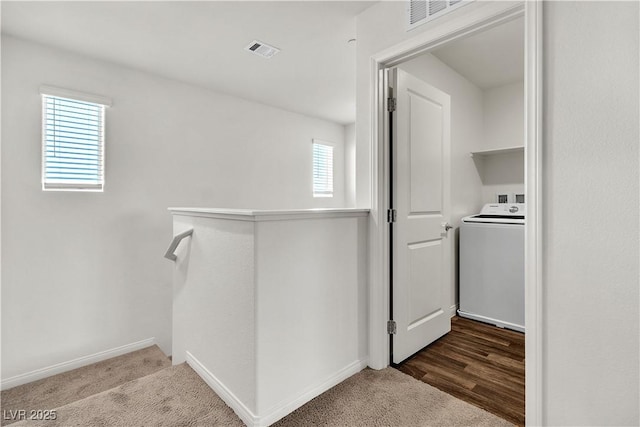 6952 Crescent Gold St, North Las Vegas, NV 89086 - laundry area with washer / clothes dryer, healthy amount of natural light, carpet flooring, and baseboards