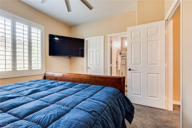 7694 Hampton Park Ln, Las Vegas, NV 89113 - carpeted bedroom featuring ceiling fan