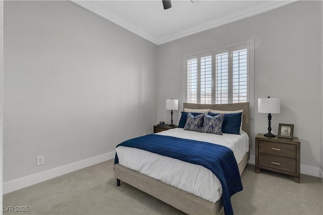 7738 Willow Cove Cir, Las Vegas, NV 89129 - carpeted bedroom with baseboards, ornamental molding, and ceiling fan