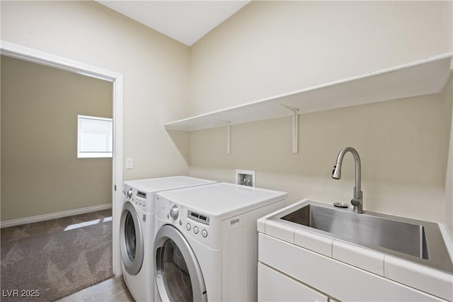 8541 Highland View Ave, Las Vegas, NV 89145 - laundry room featuring washer and clothes dryer, carpet flooring, and baseboards