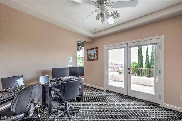 2982 Hammerwood Dr, Las Vegas, NV 89135 - office featuring baseboards, healthy amount of natural light, and dark colored carpet
