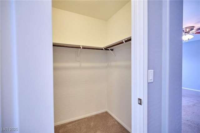 10449 Yew Blossom Ave, Las Vegas, NV 89166 - walk in closet featuring carpet flooring and ceiling fan