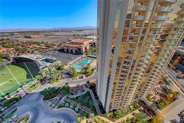 145 E Harmon Ave Unit 1120, Las Vegas, NV 89109 - bird's eye view of a pool and a mountainous background