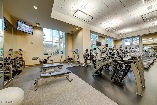 145 E Harmon Ave Unit 1120, Las Vegas, NV 89109 - exercise room with healthy amount of natural light and baseboards