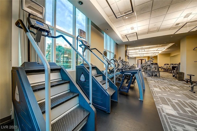 145 E Harmon Ave Unit 1120, Las Vegas, NV 89109 - exercise room featuring a paneled ceiling