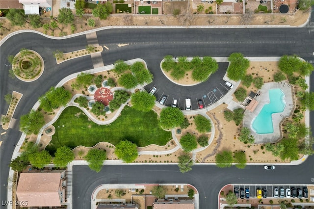 9312 Straw Hays St Unit 103, Las Vegas, NV 89178 - aerial view of property and surrounding area featuring a pool