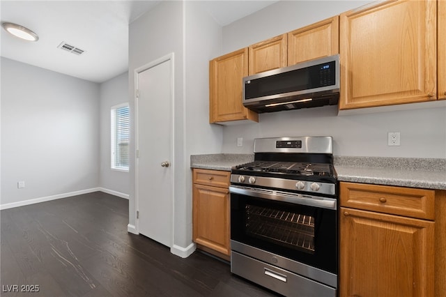9312 Straw Hays St Unit 103, Las Vegas, NV 89178 - kitchen with stainless steel appliances, dark wood-type flooring, and light countertops