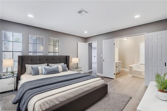 3971 Foxboro Cir, Las Vegas, NV 89121 - bedroom featuring light wood-style floors, baseboards, and recessed lighting
