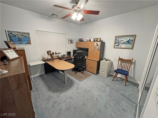 3451 Sagebrush Ave, Pahrump, NV 89048 - office space with light carpet, ceiling fan, and baseboards