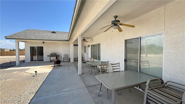 3451 Sagebrush Ave, Pahrump, NV 89048 - view of patio / terrace with outdoor dining area and ceiling fan