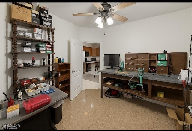 3451 Sagebrush Ave, Pahrump, NV 89048 - home office with a ceiling fan