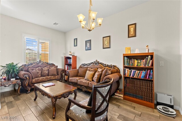 6980 W Meranto Ave, Las Vegas, NV 89178 - living area featuring a chandelier and wood finish floors