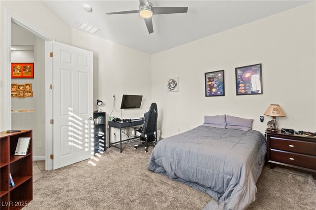 6980 W Meranto Ave, Las Vegas, NV 89178 - carpeted bedroom featuring an office area and a ceiling fan