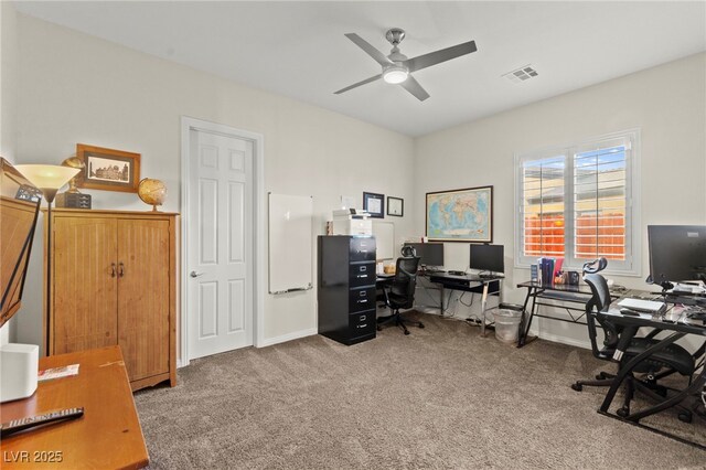 6980 W Meranto Ave, Las Vegas, NV 89178 - office featuring a ceiling fan and carpet flooring