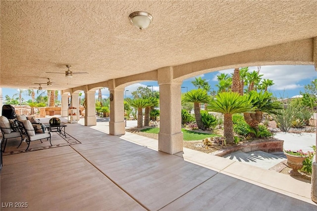 9111 W Stephen Ave, Las Vegas, NV 89149 - fenced backyard featuring a patio, ceiling fan, and outdoor dining area