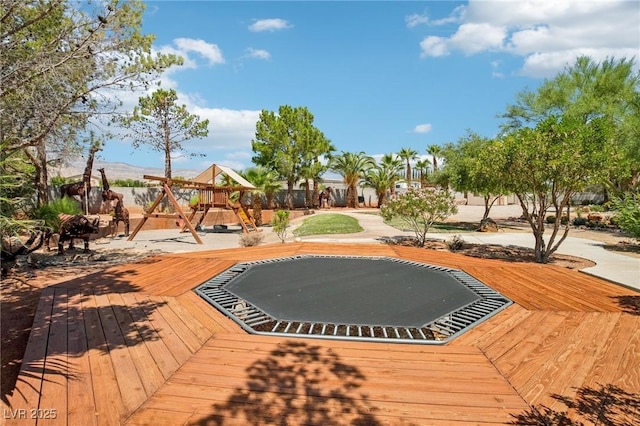 9111 W Stephen Ave, Las Vegas, NV 89149 - view of swimming pool with a playground and a deck