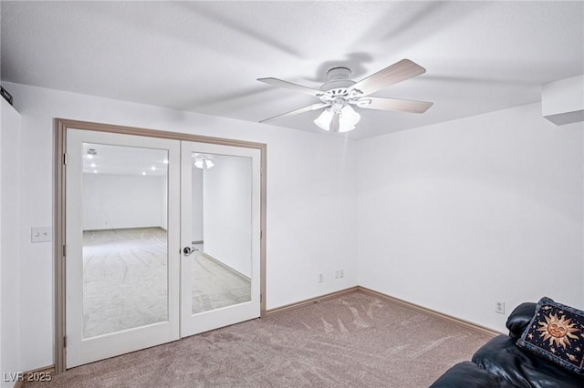 9111 W Stephen Ave, Las Vegas, NV 89149 - unfurnished room featuring carpet flooring, french doors, ceiling fan, and baseboards