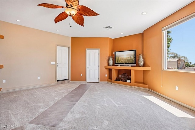 9111 W Stephen Ave, Las Vegas, NV 89149 - unfurnished living room with ceiling fan, carpet floors, recessed lighting, and baseboards