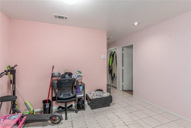 2725 S Nellis Blvd Unit 2168, Las Vegas, NV 89121 - home office featuring light tile patterned flooring, baseboards, and recessed lighting