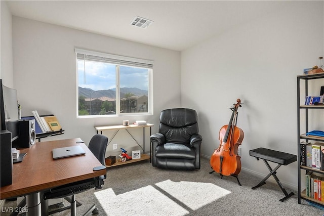 3880 Enchanted Sky St, Las Vegas, NV 89129 - home office featuring carpet floors and a mountain view