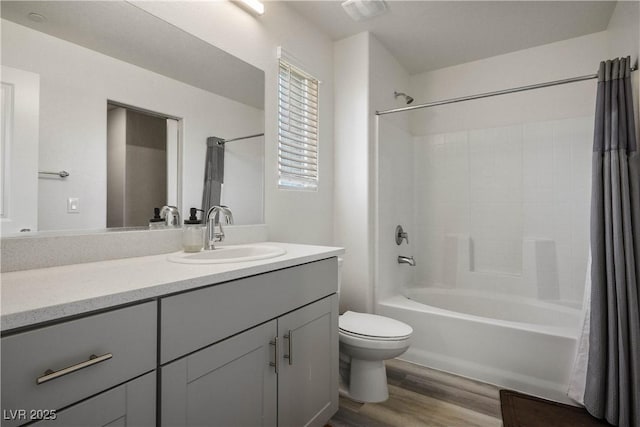 3880 Enchanted Sky St, Las Vegas, NV 89129 - full bathroom featuring wood finished floors, vanity, and shower / tub combo