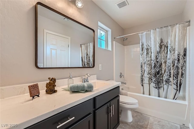 9853 Bangalore Ct, Las Vegas, NV 89148 - full bathroom with vanity, toilet, shower / bath combo with shower curtain, and tile patterned floors