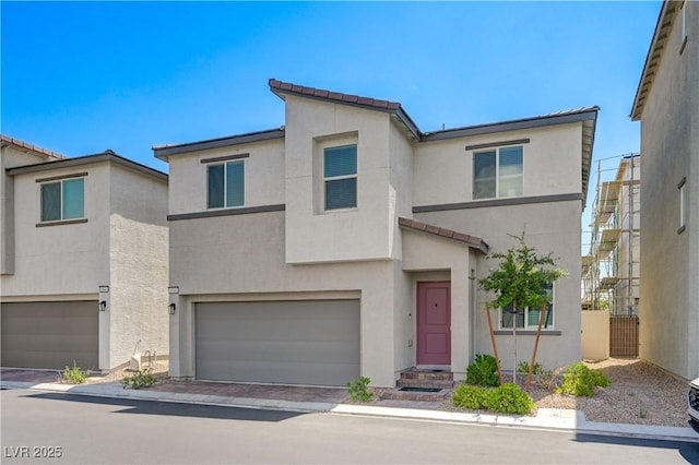 6940 Crescent Gold St, North Las Vegas, NV 89086 - multi unit property with a garage, stucco siding, and a tiled roof