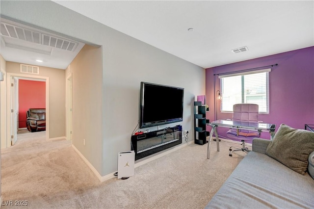 6940 Crescent Gold St, North Las Vegas, NV 89086 - living room with carpet, baseboards, and a desk