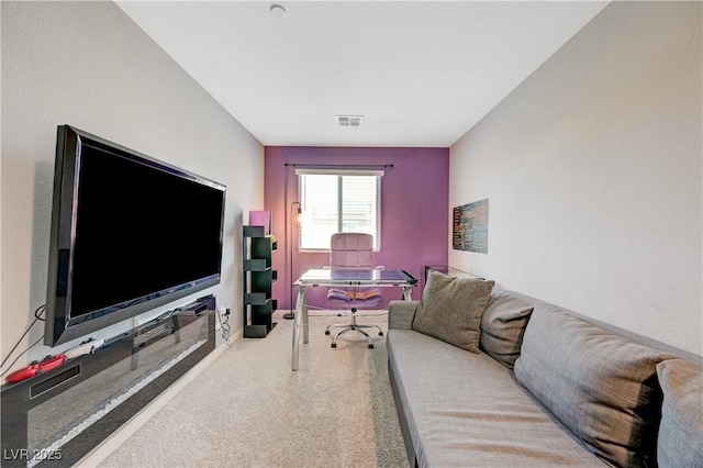 6940 Crescent Gold St, North Las Vegas, NV 89086 - carpeted living area with an office area