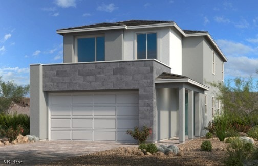 1551 Pacific Baza St, Las Vegas, NV 89138 - view of side of home with driveway, a garage, and stucco siding
