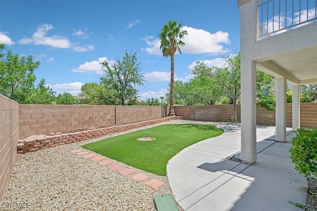 11022 Saint Rafael St, Las Vegas, NV 89141 - fenced backyard with a patio area