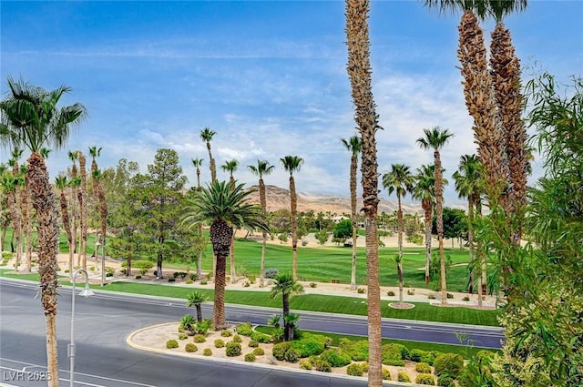 301 Lakewood Garden Dr, Las Vegas, NV 89148 - surrounding community featuring a mountain view and a lawn