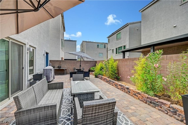7756 Seville Estates Ct, Las Vegas, NV 89113 - fenced backyard with a patio and outdoor dining area