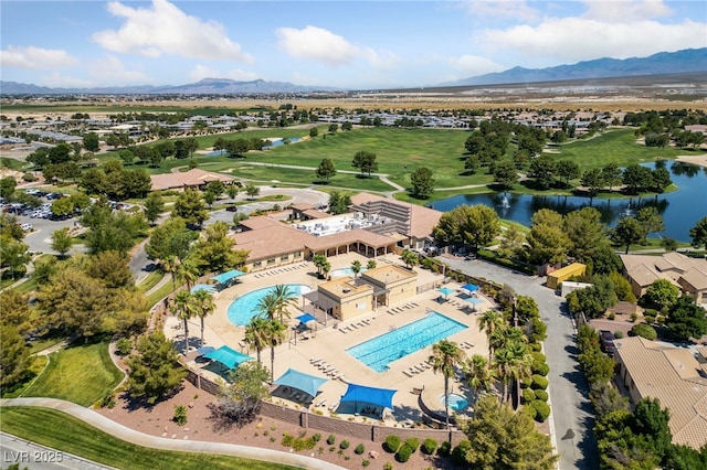 5375 E Ln Campana Dr, Pahrump, NV 89061 - aerial view of a water and mountain view and a local golf course
