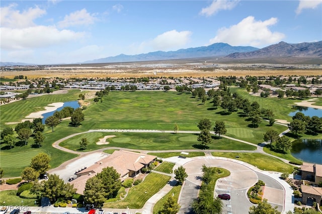 5375 E Ln Campana Dr, Pahrump, NV 89061 - aerial view of residential area featuring a water and mountain view and a local golf course
