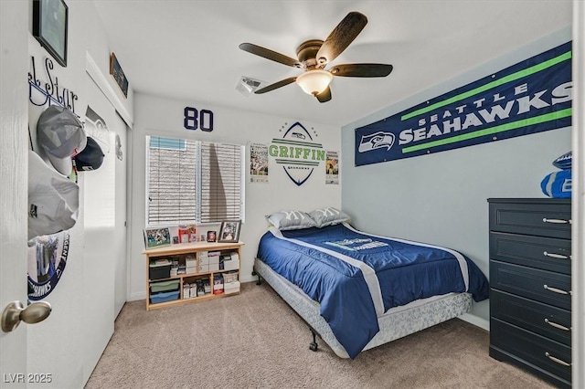 9105 White Eyes Ave, Las Vegas, NV 89143 - bedroom with carpet floors and ceiling fan