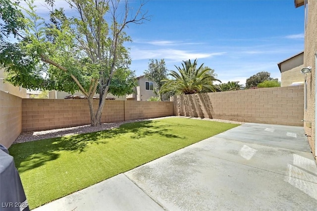 9105 White Eyes Ave, Las Vegas, NV 89143 - fenced backyard with a patio area