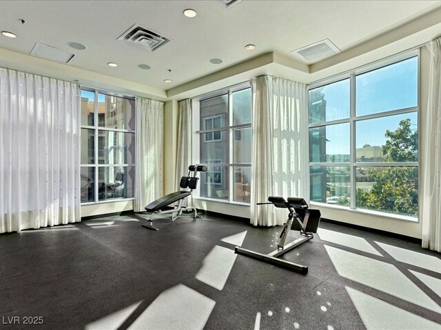 38 E Serene Ave Unit 134, Las Vegas, NV 89123 - workout room with plenty of natural light and recessed lighting