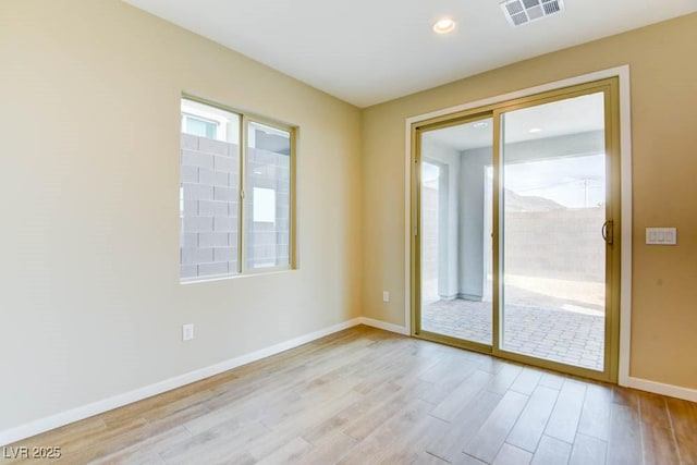 11840 Pelican Butte Ave, Las Vegas, NV 89138 - unfurnished room with light wood-style flooring, baseboards, and recessed lighting