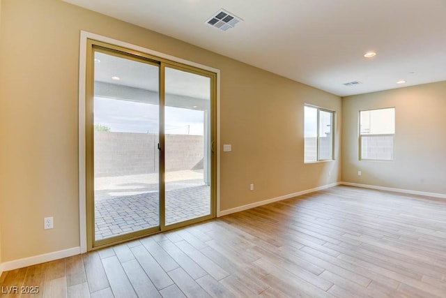 11840 Pelican Butte Ave, Las Vegas, NV 89138 - unfurnished room with light wood finished floors, baseboards, and recessed lighting