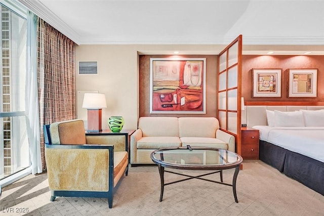 135 E Harmon Ave Unit 1403, Las Vegas, NV 89109 - living room featuring crown molding and recessed lighting