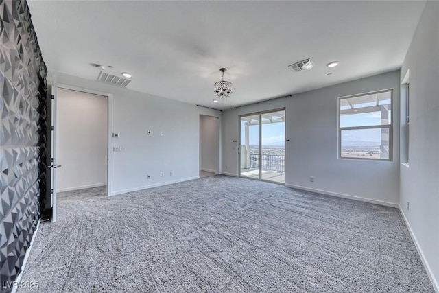 1038 Delbrook Ave, Henderson, NV 89012 - empty room with carpet, baseboards, a chandelier, and recessed lighting